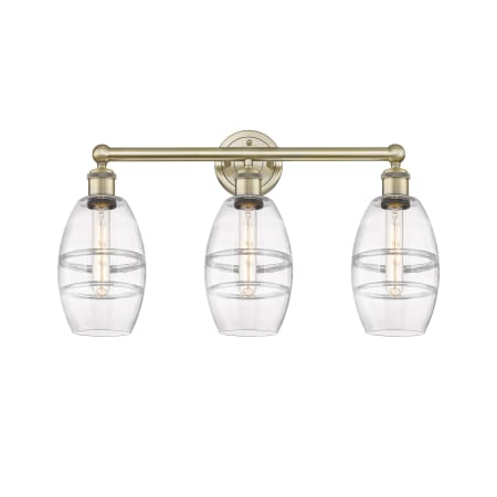 Innovations Lighting Vaz 3 Light 24" Wide Vanity Light Antique Brass / Clear
