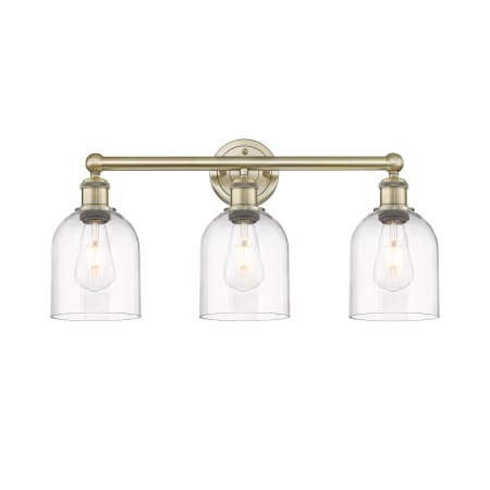 Innovations Lighting Bella 3 Light 24" Wide Vanity Light Antique Brass / Clear