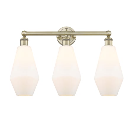 Innovations Lighting Cindyrella 3 Light 25" Wide Vanity Light Antique Brass / Cased Matte White