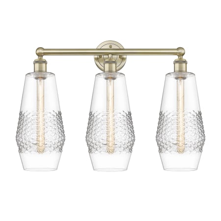 Innovations Lighting Windham 3 Light 25" Wide Vanity Light Antique Brass / Clear
