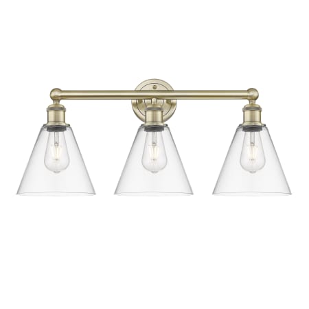 Innovations Lighting Berkshire 3 Light 26" Wide Vanity Light Antique Brass / Clear