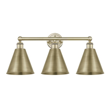 Innovations Lighting Ballston Cone 3 Light 26" Wide Vanity Light Antique Brass