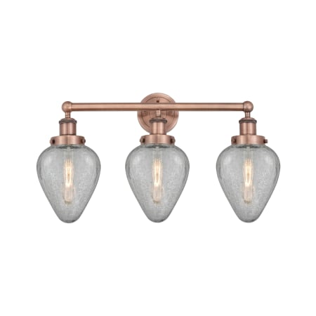 Innovations Lighting Geneseo 3 Light 24" Wide Vanity Light Antique Copper / Clear Crackle