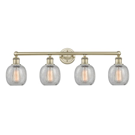 Innovations Lighting Belfast 4 Light 33" Wide Vanity Light Antique Brass / Clear Crackle