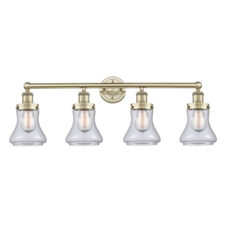 Innovations Lighting Bellmont 4 Light 34" Wide Vanity Light Antique Brass / Clear