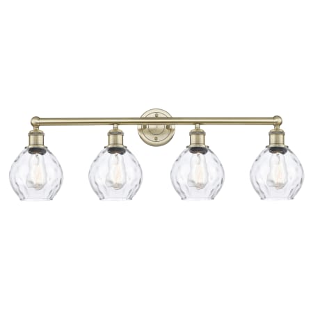 Innovations Lighting Waverly 4 Light 33" Wide Vanity Light Antique Brass / Clear