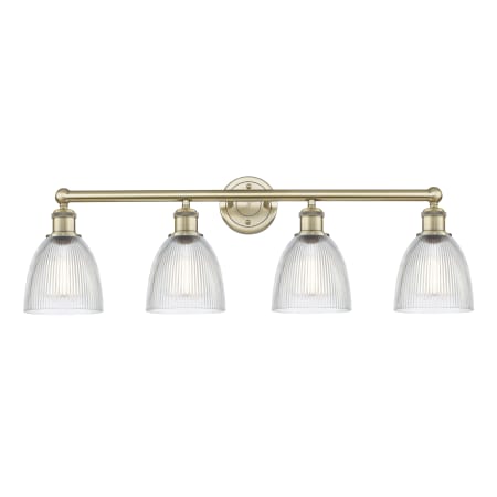 Innovations Lighting Castile 4 Light 33" Wide Vanity Light Antique Brass / Clear