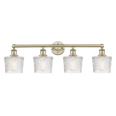Innovations Lighting Niagra 4 Light 34" Wide Vanity Light Antique Brass / Clear