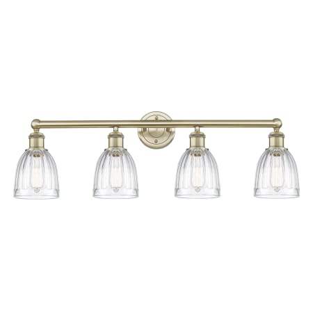 Innovations Lighting Brookfield 4 Light 33" Wide Vanity Light Antique Brass / Clear