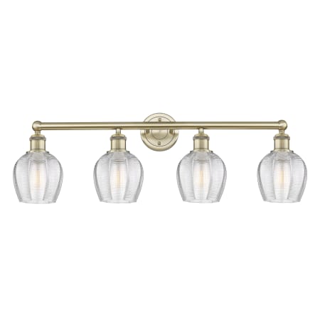 Innovations Lighting Norfolk 4 Light 33" Wide Vanity Light Antique Brass / Clear