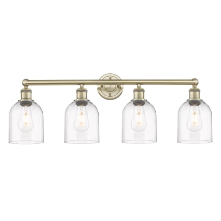Innovations Lighting Bella 4 Light 33" Wide Vanity Light Antique Brass / Clear