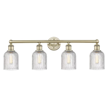Innovations Lighting Bridal Veil 4 Light 32" Wide Vanity Light Antique Brass / Clear
