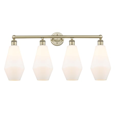 Innovations Lighting Cindyrella 4 Light 34" Wide Vanity Light Antique Brass / Cased Matte White