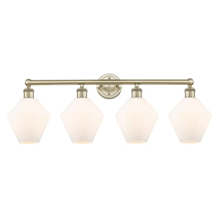 Innovations Lighting Cindyrella 4 Light 35" Wide Vanity Light Antique Brass / Cased Matte White