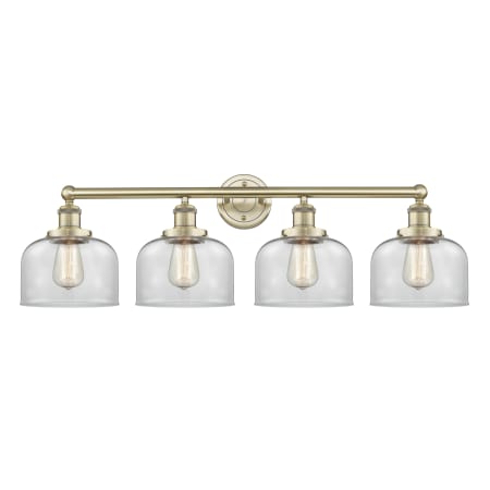 Innovations Lighting Bell 4 Light 34" Wide Vanity Light Antique Brass / Clear