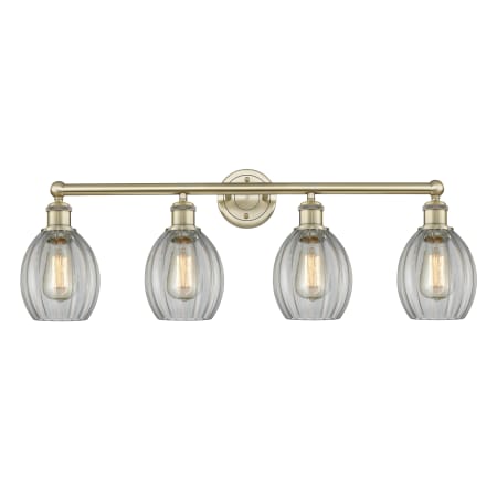 Innovations Lighting Eaton 4 Light 33" Wide Vanity Light Antique Brass / Clear