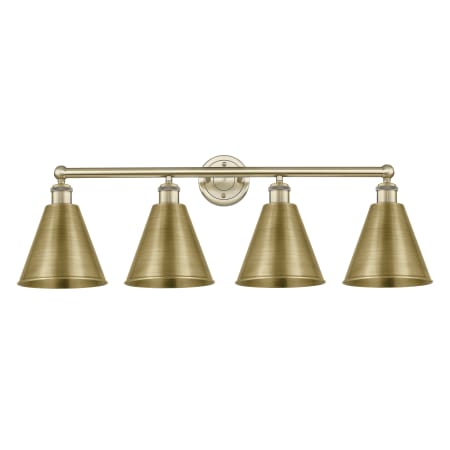 Innovations Lighting Ballston Cone 4 Light 35" Wide Vanity Light Antique Brass
