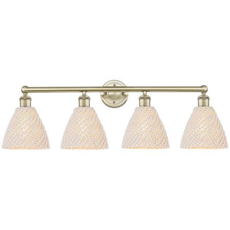 Innovations Lighting Bristol Natural 4 Light 35" Wide Vanity Light Antique Brass / Natural