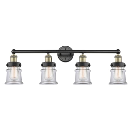 Innovations Lighting Canton 4 Light 32" Wide Vanity Light Black Antique Brass / Clear