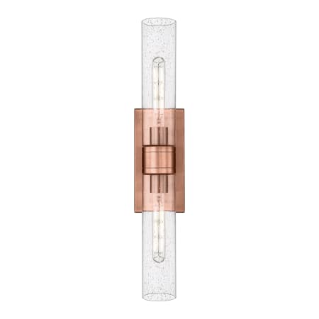 Innovations Lighting Ballston Urban 2 Light 24" Wide Vanity Light Antique Copper / Seedy