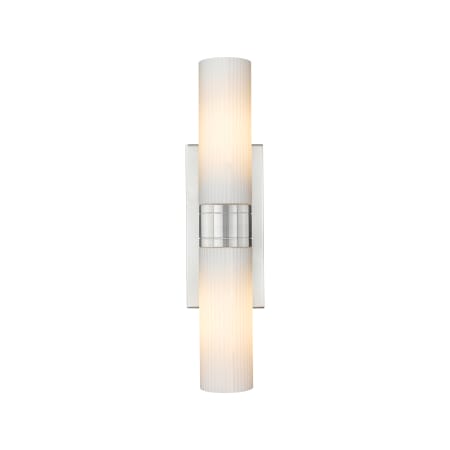 Innovations Lighting Ballston Urban 2 Light 18" Wide Vanity Light Satin Nickel / Striped White