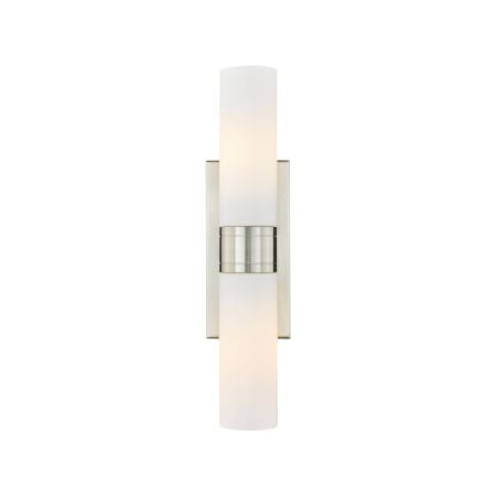 Innovations Lighting Ballston Urban 2 Light 5" Tall Bathroom Sconce Satin Nickel / White