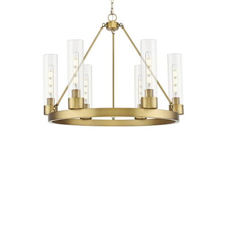 Innovations Lighting Boreas 6 Light 29" Wide Ring Chandelier Brushed Brass / Clear