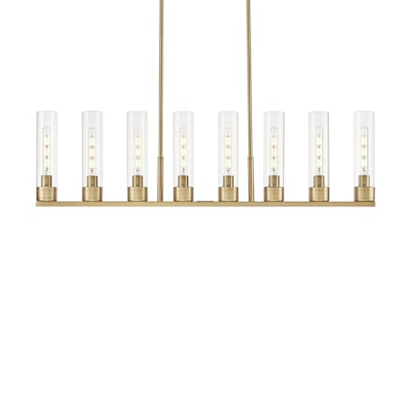 Innovations Lighting Boreas 8 Light 48" Wide Linear Pendant Brushed Brass / Clear
