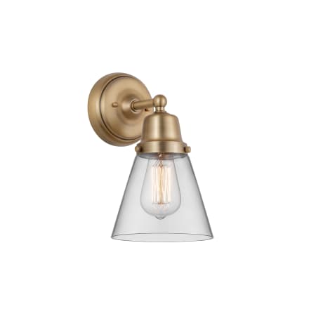 Innovations Lighting Cone 12" Tall Wall Sconce Brushed Brass / Clear
