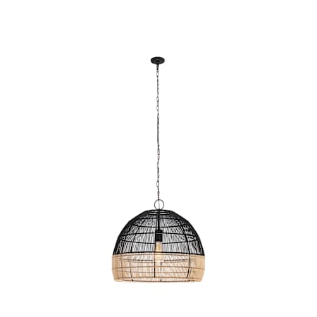 Innovations Lighting Latham 19" Wide Suspension Pendant Matte Black / Matte Black / Natural