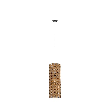 Innovations Lighting Grove 8" Wide Suspension Pendant Matte Black / Natural