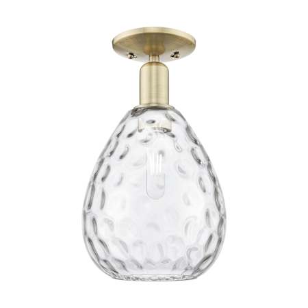 Innovations Lighting Waverly 8" Wide Semi-Flush Ceiling Fixture Antique Brass / Clear