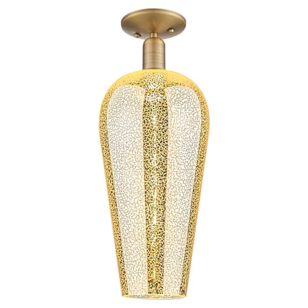 Innovations Lighting Chelsea 8" Wide Semi-Flush Ceiling Fixture with Mercury Glass Shade Brushed Brass