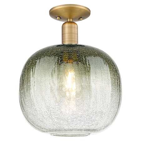 Innovations Lighting Brookhaven Sphere 10" Wide Semi-Flush Ceiling Fixture with Slate Glass Shade Brushed Brass