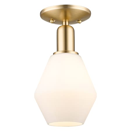 Innovations Lighting Cindyrella 6" Wide Semi-flush Ceiling Fixture Champagne Bronze / Cased Matte White