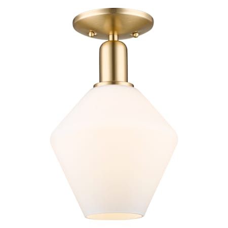 Innovations Lighting Cindyrella 8" Wide Semi-flush Ceiling Fixture Champagne Bronze / Cased Matte White
