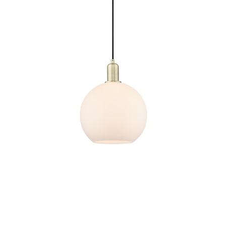Innovations Lighting Athens 10" Wide Mini Pendant Antique Brass / Matte White