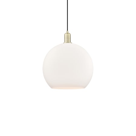 Innovations Lighting Athens 14" Wide Pendant Antique Brass / Matte White