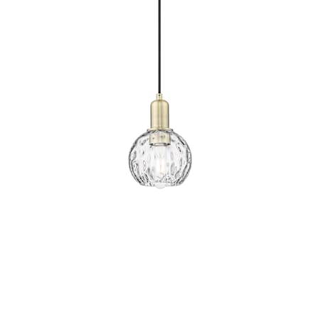 Innovations Lighting Athens Water Glass 6" Wide Mini Pendant Antique Brass / Clear Water Glass