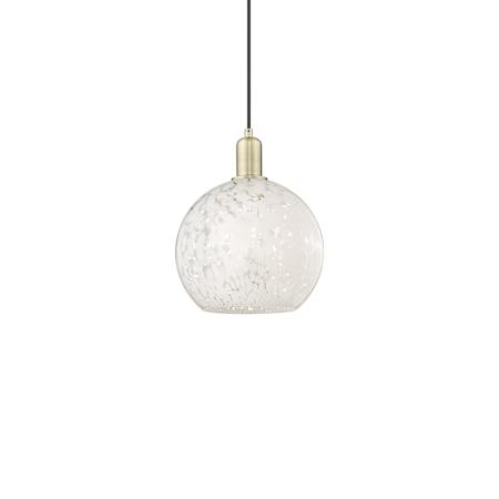 Innovations Lighting White Mouchette 10" Wide Mini Pendant Antique Brass / White Mouchette