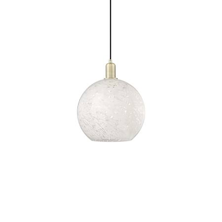 Innovations Lighting White Mouchette 12" Wide Pendant Antique Brass / White Mouchette