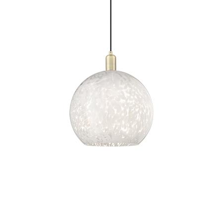 Innovations Lighting White Mouchette 14" Wide Pendant Antique Brass / White Mouchette