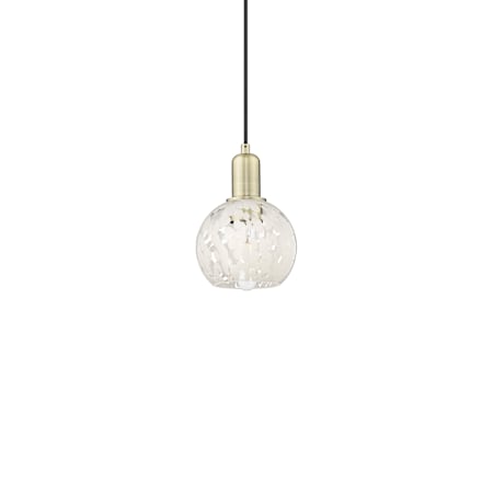 Innovations Lighting White Mouchette 6" Wide Mini Pendant Antique Brass / White Mouchette