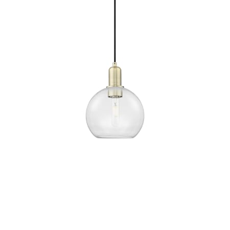 Innovations Lighting Athens 8" Wide Mini Pendant Antique Brass / Clear
