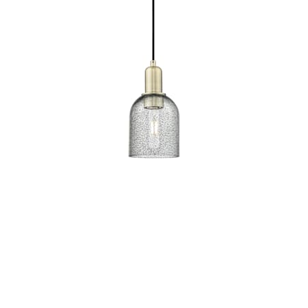 Innovations Lighting Caledonia 5" Wide Mini Pendant Antique Brass / Charcoal