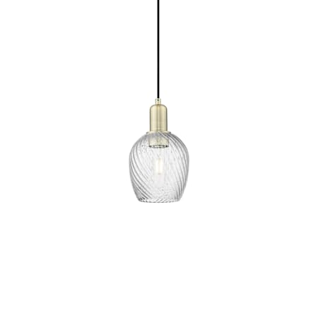 Innovations Lighting Salina 6" Wide Mini Pendant Antique Brass / Clear Spiral Fluted