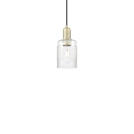 Innovations Lighting Hadley 5" Wide Mini Pendant Antique Brass / Clear