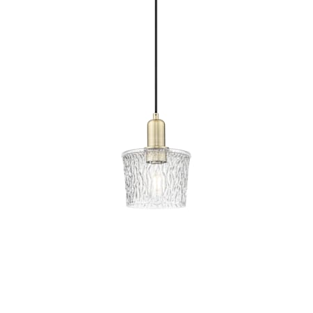 Innovations Lighting Niagara 7" Wide Mini Pendant Antique Brass / Clear