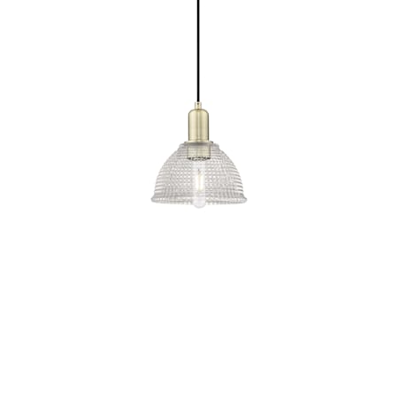 Innovations Lighting Arietta 8" Wide Mini Pendant Antique Brass / Clear