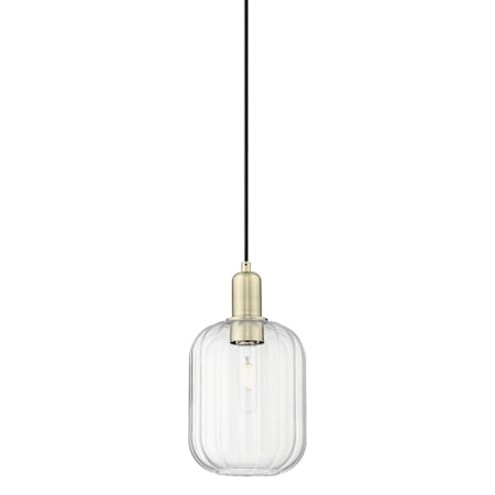 Innovations Lighting Preston 7" Wide Mini Pendant Antique Brass / Clear